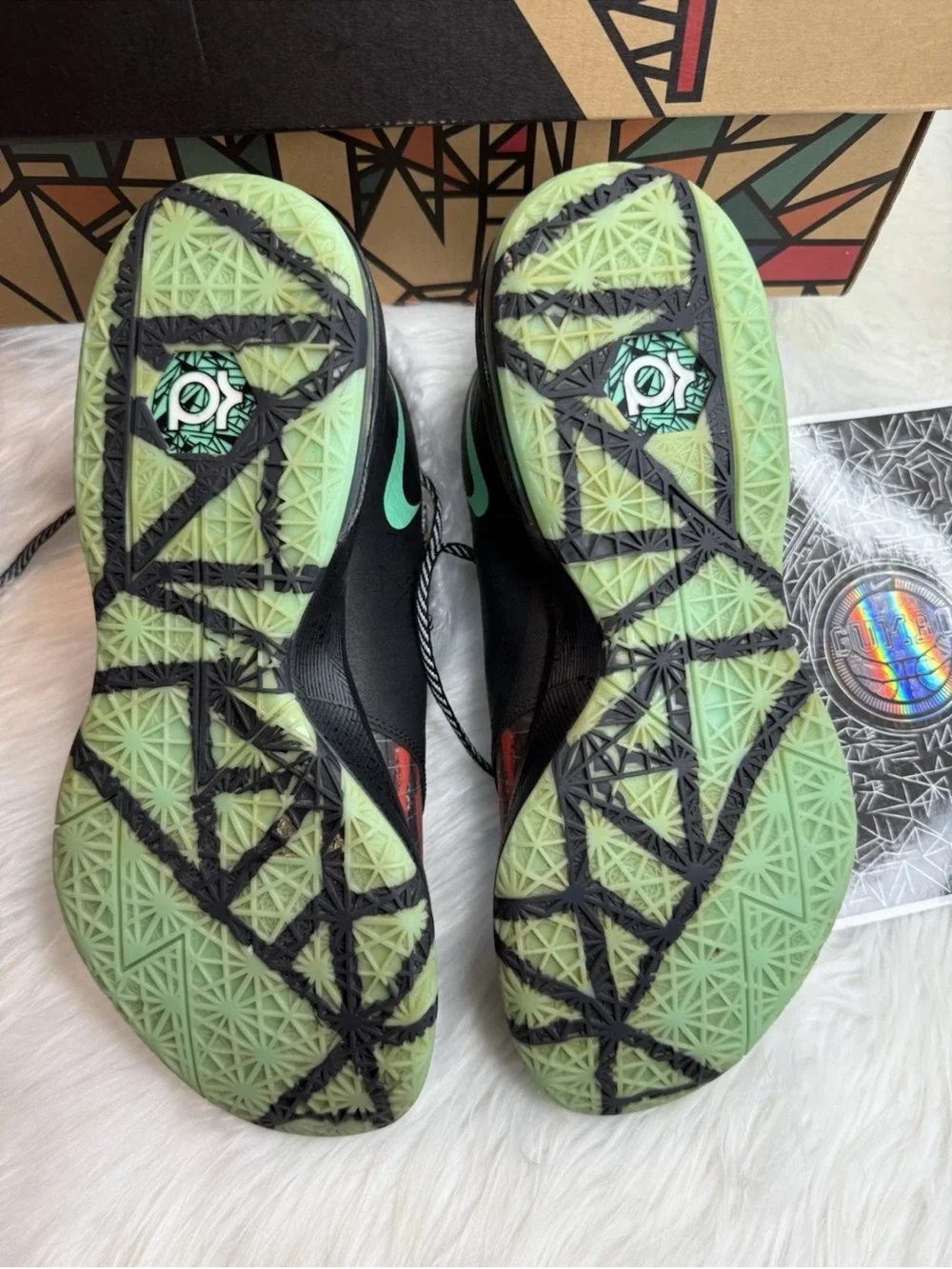 Nike KD basketball sneakers mint green & black